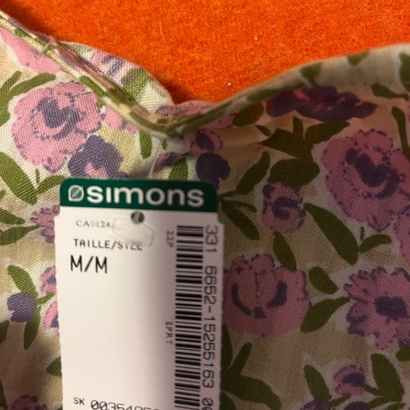 Only purple flowers 100% cotton cropped ruffle tank blouse NWT - Picture 5 of 12